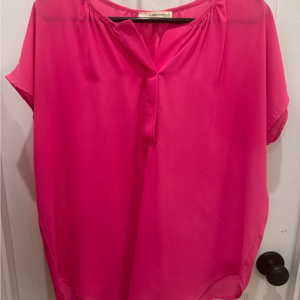 Caramela Pink Dolman Sleeve Blouse